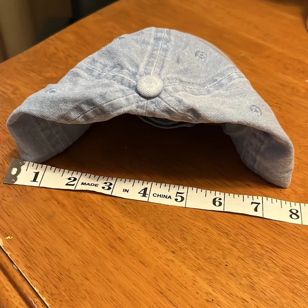 Light Washed Blue Jean Baseball Hat with Adjustable Band